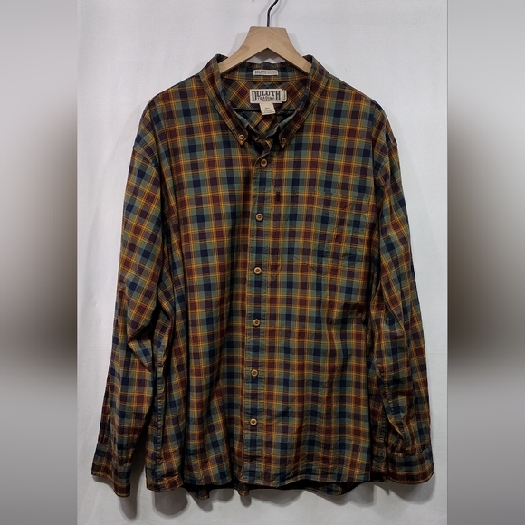 Duluth Trading Co Other - Duluth Trading Relaxed Fit Untucked Plaid Button Shirt Men 2XL Blue Retro Casual
